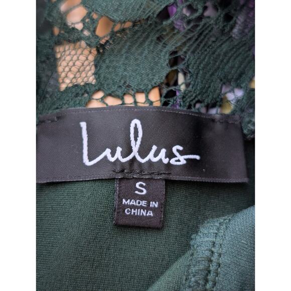 Lulus Only Want You Forest Green Lace Bodycon Dress Sz S Wedding Guest Christmas - Picture 4 of 8